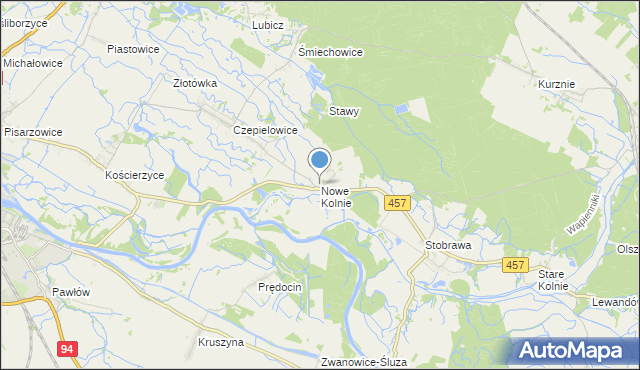 mapa Nowe Kolnie, Nowe Kolnie na mapie Targeo